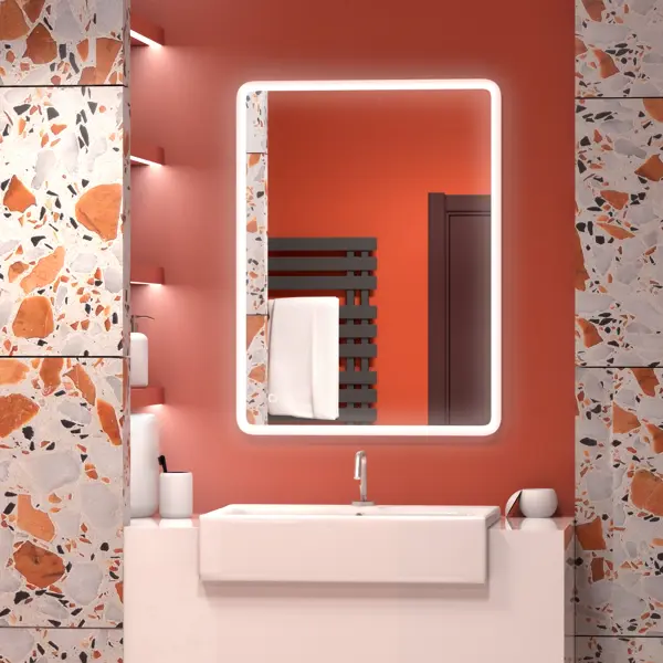 Зеркало для ванной Grace с подсветкой 60x80 см зеркало для ванной drive с подсветкой 60x80 см