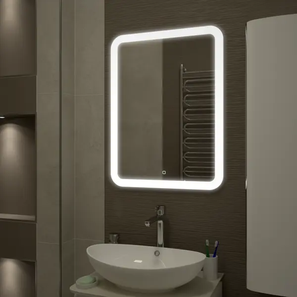 Зеркало для ванной комнаты Forio LED светодиодные свечи на прищепках 10 см 10 штук батарейки аах1 не в комплекте пульт ду свечение белое