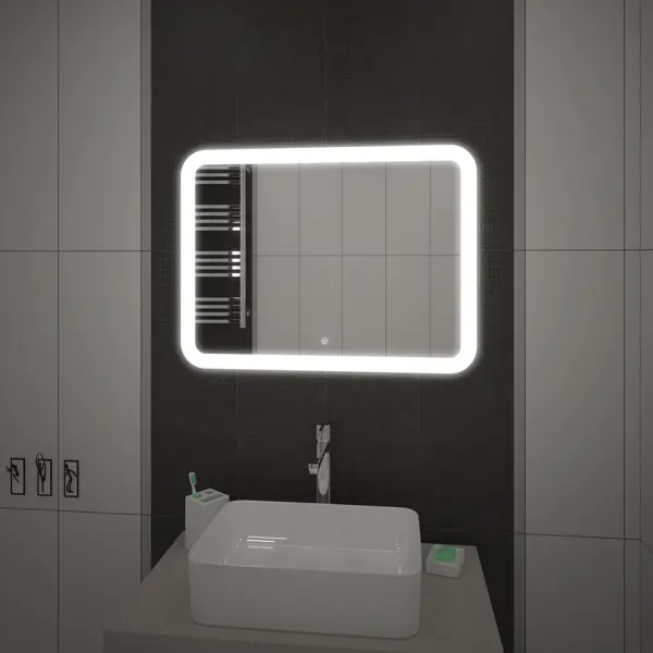 Зеркало для ванной комнаты «Luxury» LED 2 шт светодиодные фонари для зеркала для макияжа с регулируемой яркостью и сенсорным управлением