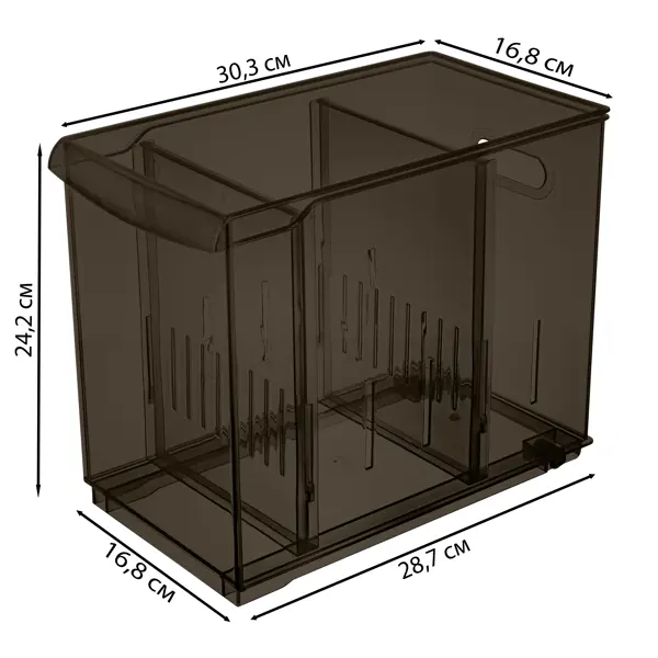 Контейнер универсальный Optima 16.8x24.2x30.55 см полипропилен коричневый контейнер универсальный optima 24 2x12 9x45 см полипропилен коричневый