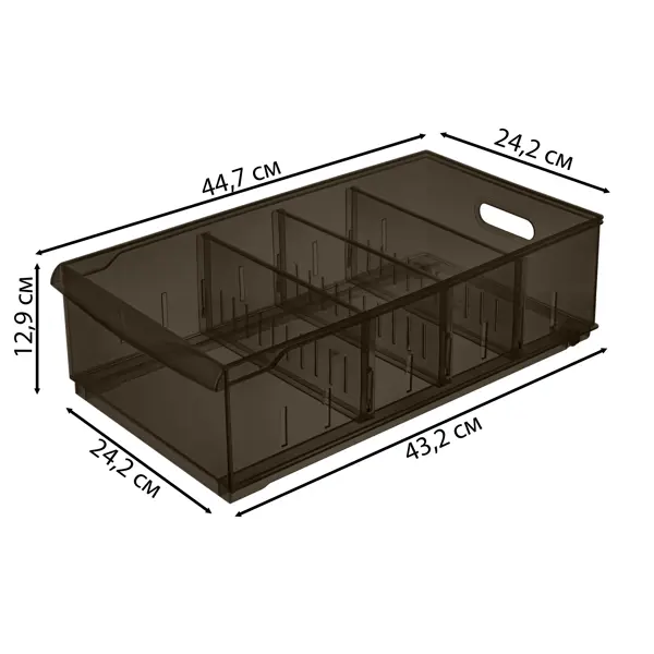 Контейнер универсальный Optima 24.2x12.9x45 см полипропилен коричневый складной силиконовый контейнер mallony