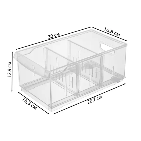 Контейнер Rolly 16.5x30.5x12.9 см 5 л пластик цвет прозрачный коробка для хранения графио 04 30 5x30 5x10 см полипропилен бело