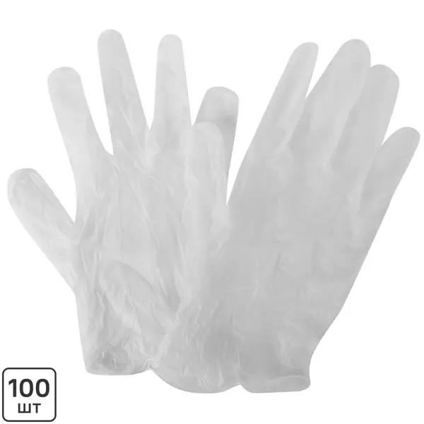 Перчатки одноразовые виниловые размер L 100 шт перчатки одноразовые unibob полиэтилен 100 шт