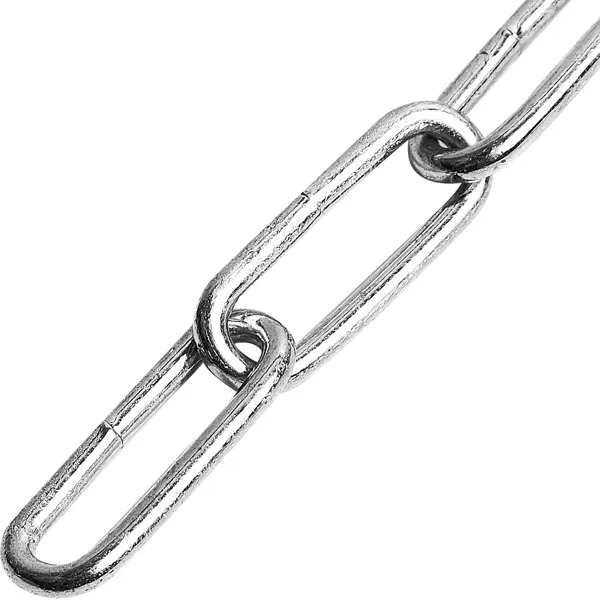Цепь оцинкованная длиннозвенная DIN 763 3 мм, на отрез зажим для галстука цепь серебро