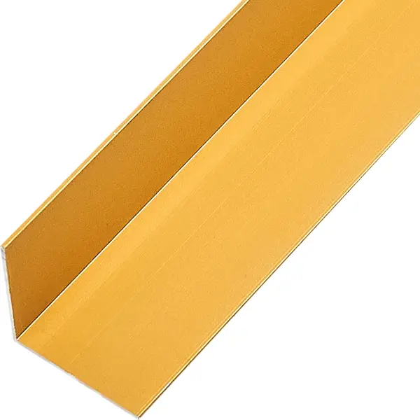 L-профиль с равными сторонами 25x25x1.2x2700 мм, алюминий, цвет золотой т профиль 15x15x2x1000 мм алюминий золотой