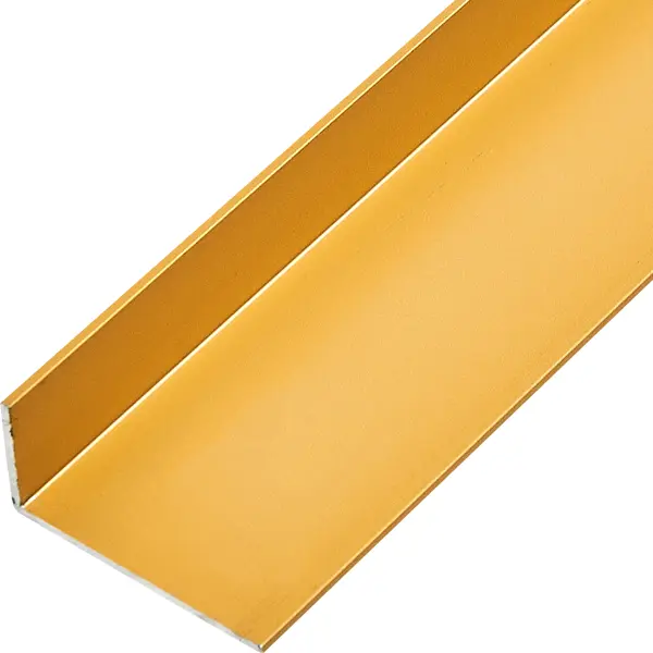 L-профиль с неравными сторонами 40x20x2x2700 мм, алюминий, цвет золотой