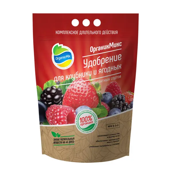 Удобрение Органик Микс для клубники ягодных 2.8 кг удобрение органик микс для туй 0 85 кг