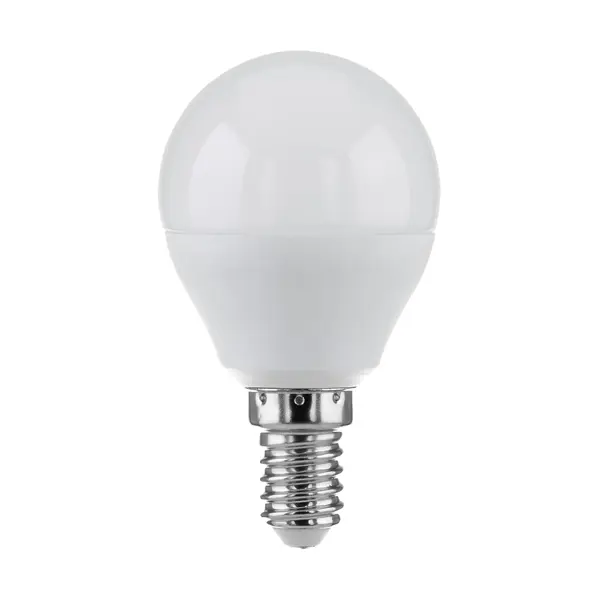 фото Лампочка светодиодная g45 9 вт e14 5000 к нейтральный белый свет без бренда