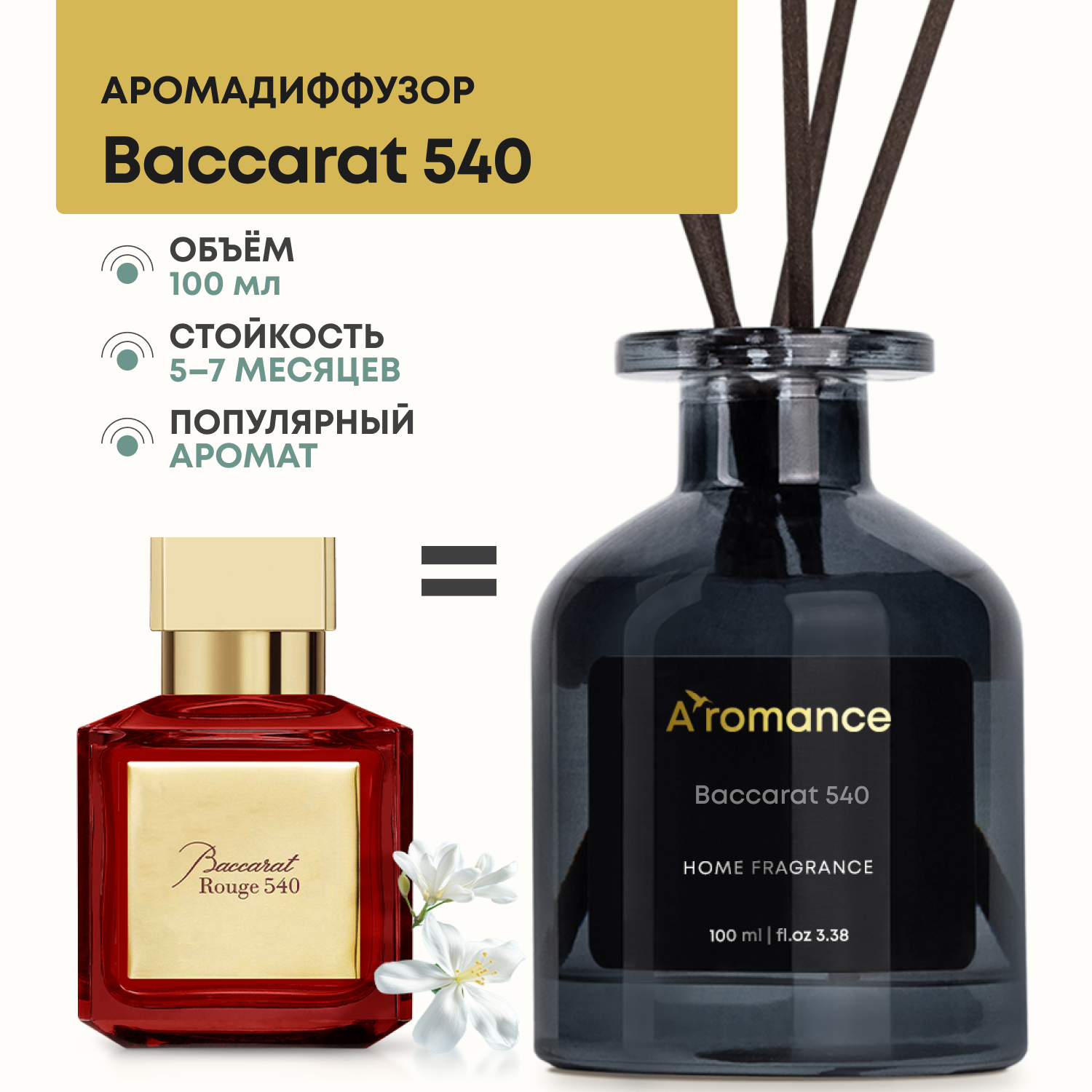 Ароматический диффузор Aromance Baccarat 540 100 мл по цене 996 ₽/шт.  купить в Набережных Челнах в интернет-магазине Леруа Мерлен