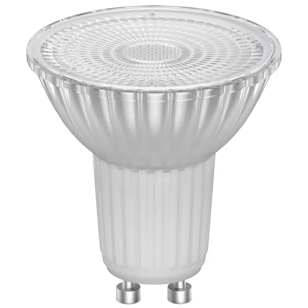 Лампа светодиодная Lexman GU10 220-240 В 5.5 Вт прозрачная 500 лм теплый белый свет суппорт с рамкой lexman 45x100х55 мм белый