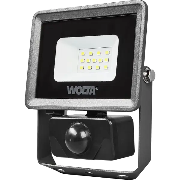 Прожектор светодиодный уличный Wolta WFL-20W/08S 20 Вт 5700 К IP65 нейтральный белый свет с датчиком движения прожектор светодиодный уличный wolta 20 вт 5700к ip65 нейтральный белый свет