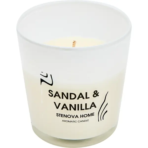 свеча ароматизированная в стакане лаванда Свеча ароматизированная Sandal&Vanilla коричневая 8.5 см