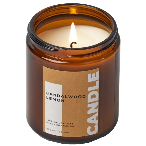 Свеча ароматизированная Sandalwood&Lemon коричневый 9 см