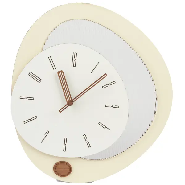Часы настенные Z130 фигурные МДФ цвет белый бесшумные 35.5x40 см