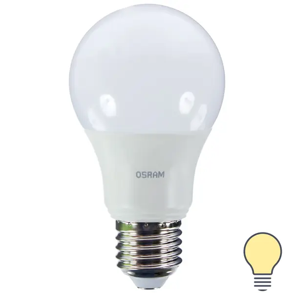 Лампа светодиодная Osram груша E27 8.5 Вт 806 Лм свет тёплый белый груша видная h90 см