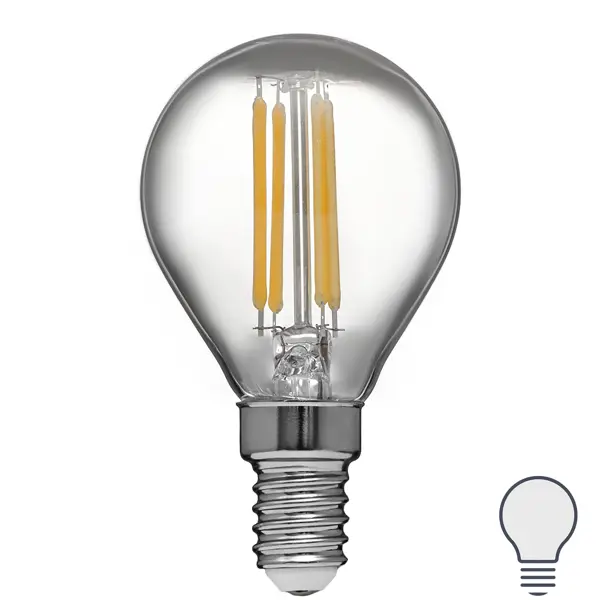 Лампа светодиодная Volpe LEDF E14 220-240 В 6 Вт шар малый прозрачная 600 лм нейтральный белый свет конструктор малый
