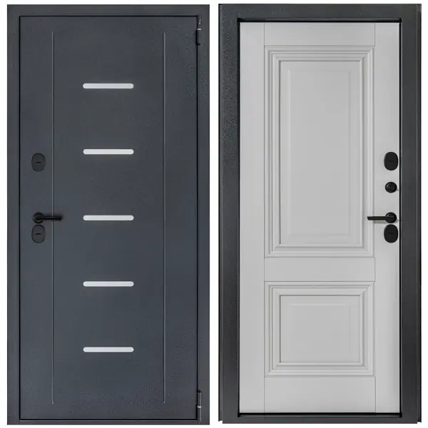 фото Дверь входная металлическая порта т-1 88x205 см правая серый portika