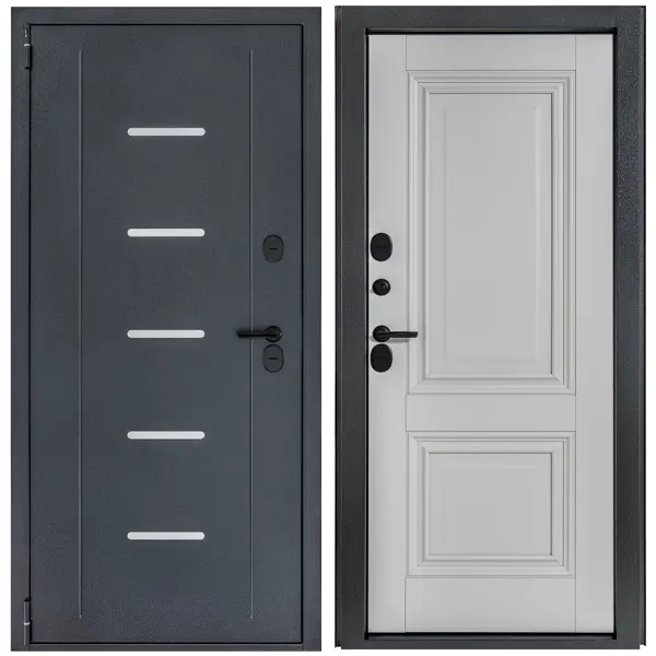 фото Дверь входная металлическая порта т-1 98x205 см левая серый portika