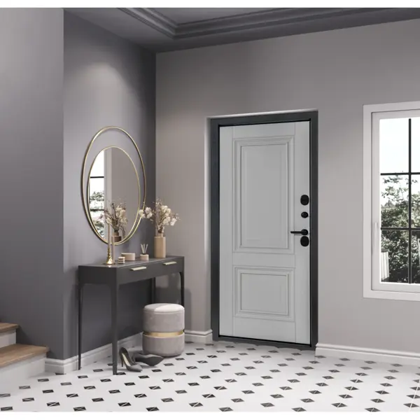 фото Дверь входная металлическая порта т-1 98x205 см правая серый portika