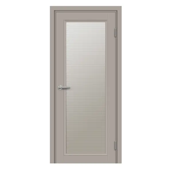 Дверь межкомнатная остекленная с замком и петлями в комплекте Лион 80x200 см HardFlex цвет тауп серый