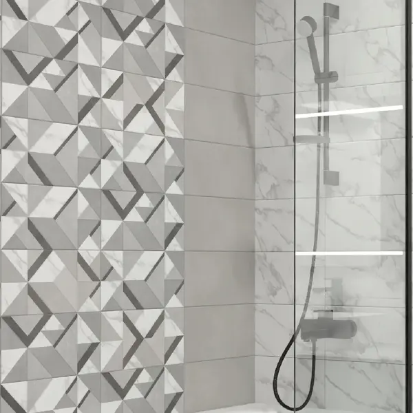 Плитка настенная Mersey Tetris 20x40 см 1.2 м² матовая цвет серый плитка настенная axima руан 20x30 см 1 44 м² матовая серый терраццо с орнаментом