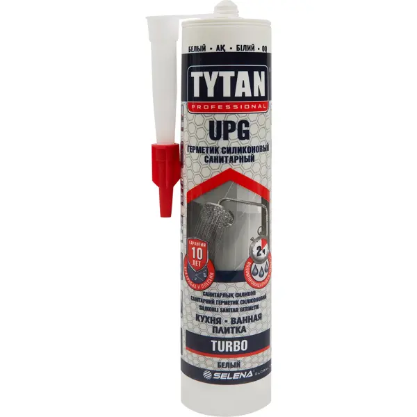 Герметик силиконовый санитарный Tytan UPG Turbo 280 мл уксусный цвет белый герметик силиконовый для кровли и водостоков tytan 16684 310 мл красный нейтральный