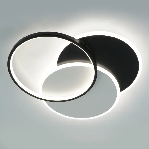 Люстра потолочная светодиодная Vega 75 Вт 18 м² регулируемый белый свет цвет черно-белый