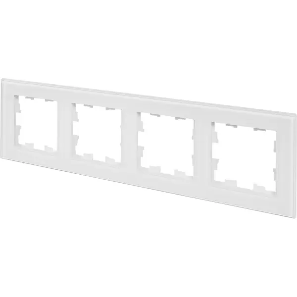 Рамка для розеток и выключателей IEK Brite 4 поста цвет белый рамка суппорт dkc avanti 2 модуля белый