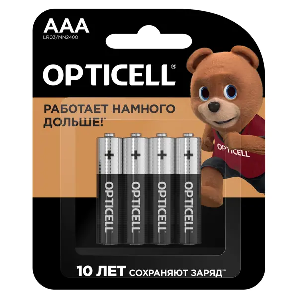 Батарейка алкалиновая Opticell Basic AAA 4 шт. батарейка duracell lr6 2bl basic 40 120 01 00006103
