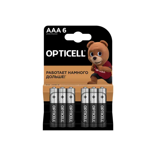 Батарейка алкалиновая Opticell Basic AAA 6 шт. батарейка алкалиновая космос lr03 20шт