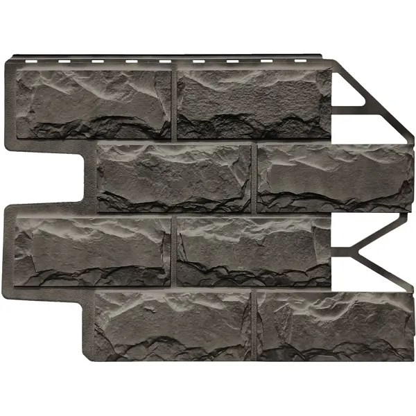 Панель фасадная полипропилен 595x795 мм цвет темно-серый фасадная панель fineber камень дикий терракотовая