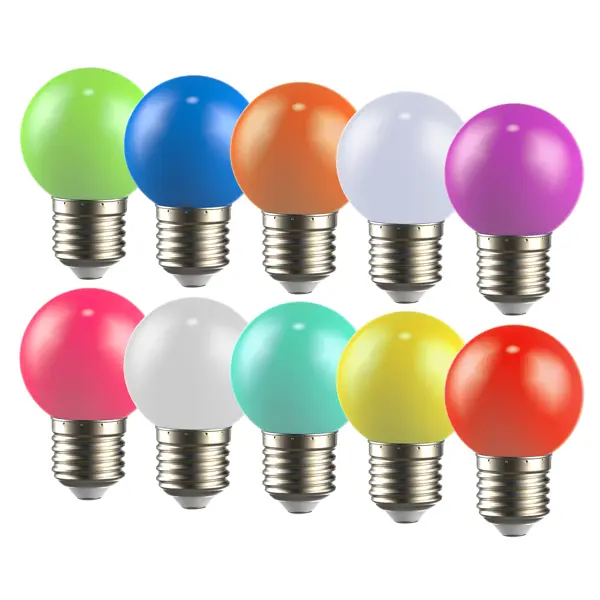 Набор ламп светодиодных G45 1Вт 230В MIX E27 10шт набор ламп светодиодных gauss e14 170 240 в 5 5 вт шар тонированная 525 лм нейтральный белый свет 3 шт