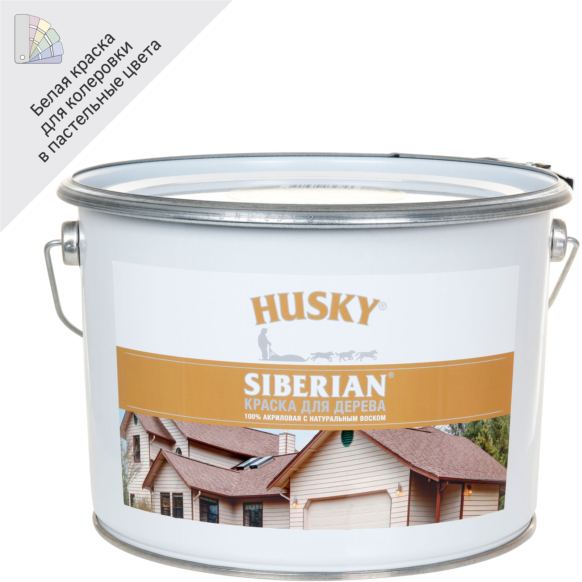 Краска по дереву Husky Siberian полуматовая цвет белый база А 9 л ✳️ купить  по цене 5461 ₽/шт. в Рязани с доставкой в интернет-магазине Леруа Мерлен