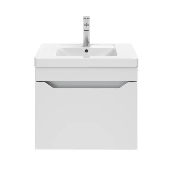 Тумба под раковину подвесная Рондо 80 см МДФ эмаль цвет белый письменный стол милан с ящиком 76 5x74 5 см лдсп белый