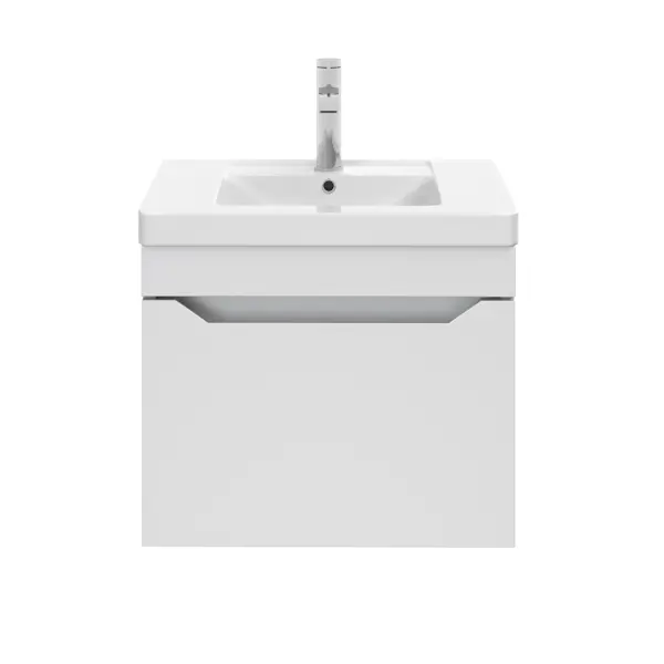 Тумба под раковину подвесная Рондо 60 см МДФ эмаль цвет белый письменный стол милан с ящиком 76 5x74 5 см лдсп белый
