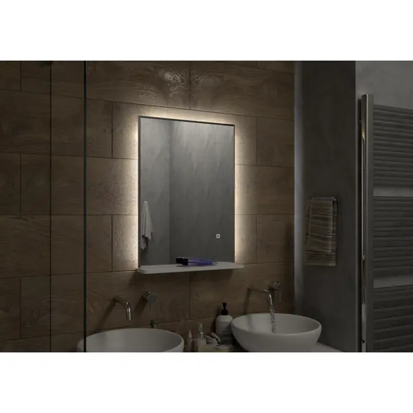 Зеркало для ванной Murano White с подсветкой 50x70 см зеркало 50x70 см laufen new classic 4 0607 0 085 000 1