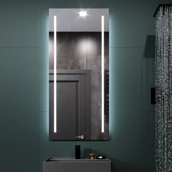 Зеркало для ванной Omega Glass Kascata SD84 с подсветкой 55x120 см зеркало для ванной omega glass nnk111 50 см круглое