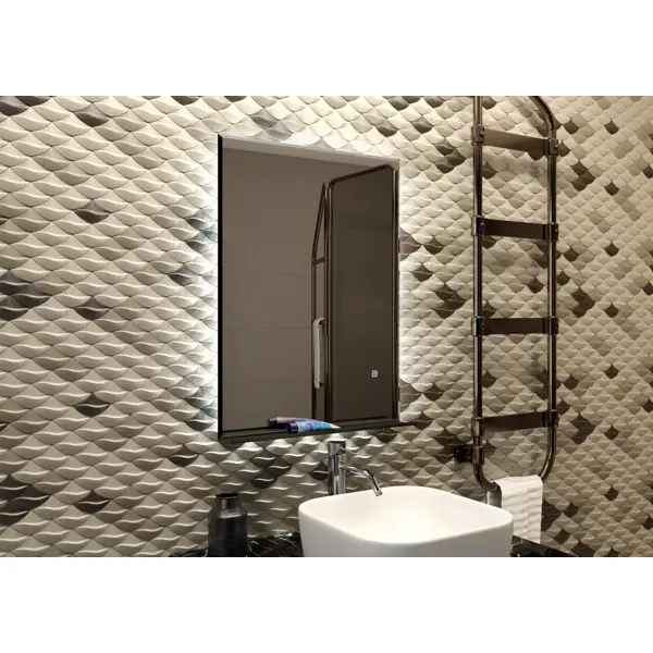 Зеркало для ванной Murano Black с подсветкой 60x80 см зеркало для ванной murano white с подсветкой 50x70 см