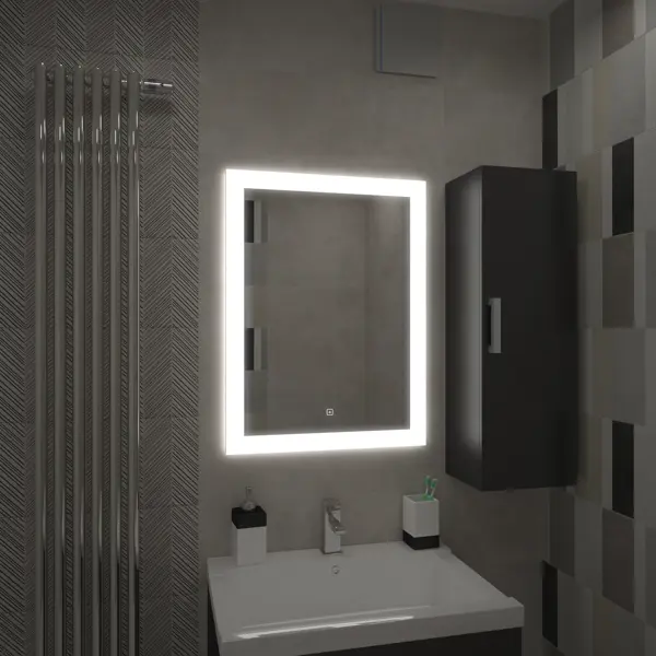 Зеркало для ванной комнаты Melange LED пуф комфорт s оливия melange brown kmf01009