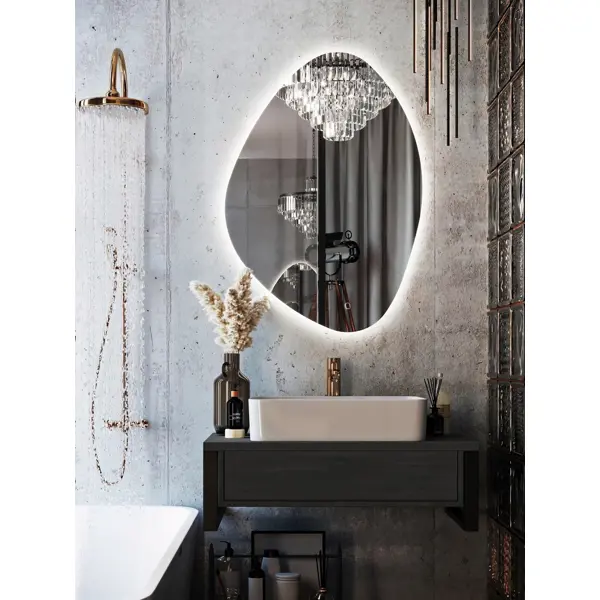 Зеркало для ванной Omega Glass Дижон SD58 60x85 см асимметричное с подсветкой зеркало для ванной aquanet мокка с подсветкой 58x83 см дуб серый