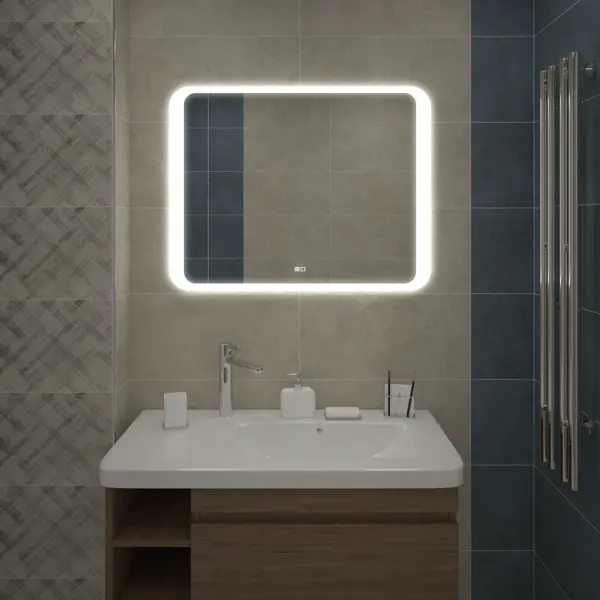 Зеркало для ванной Desire с LED-подсветкой сенсорное с подогревом 90x70 см зеркало mixline мальта 3 55х80 подсветка сенсор часы с подогревом led 00002380