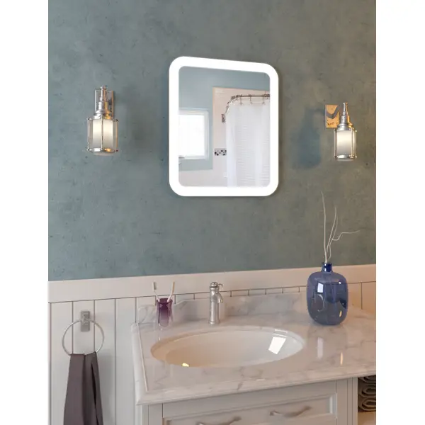Зеркало для ванной Forio с подсветкой 50x60 см 24шт 3d зеркало шестиугольные наклейки на стену съемные художественные наклейки домашний декор фреска diy