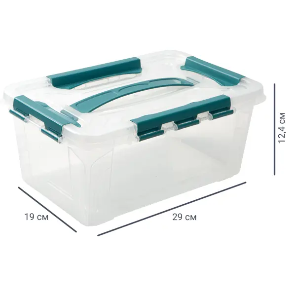 Ящик для хранения Grand Box 29x19x12.4 см 4.2 пластик с крышкой цвет прозрачный