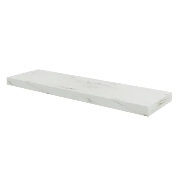 фото Полка мебельная spaceo white marble 80x23.5x3.8 см мдф цвет белый мрамор