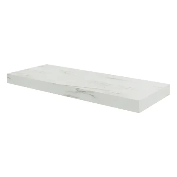 Полка мебельная Spaceo White Marble 60x23.5x3.8 см МДФ цвет белый мрамор полка на телевизор для роутера приставки ресивера uniteki dm2611 white