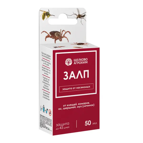 Средство для уничтожения насекомых для защиты от насекомых Залп жидкость 50 мл средство для защиты от насекомых aeroxon пояс 4 м