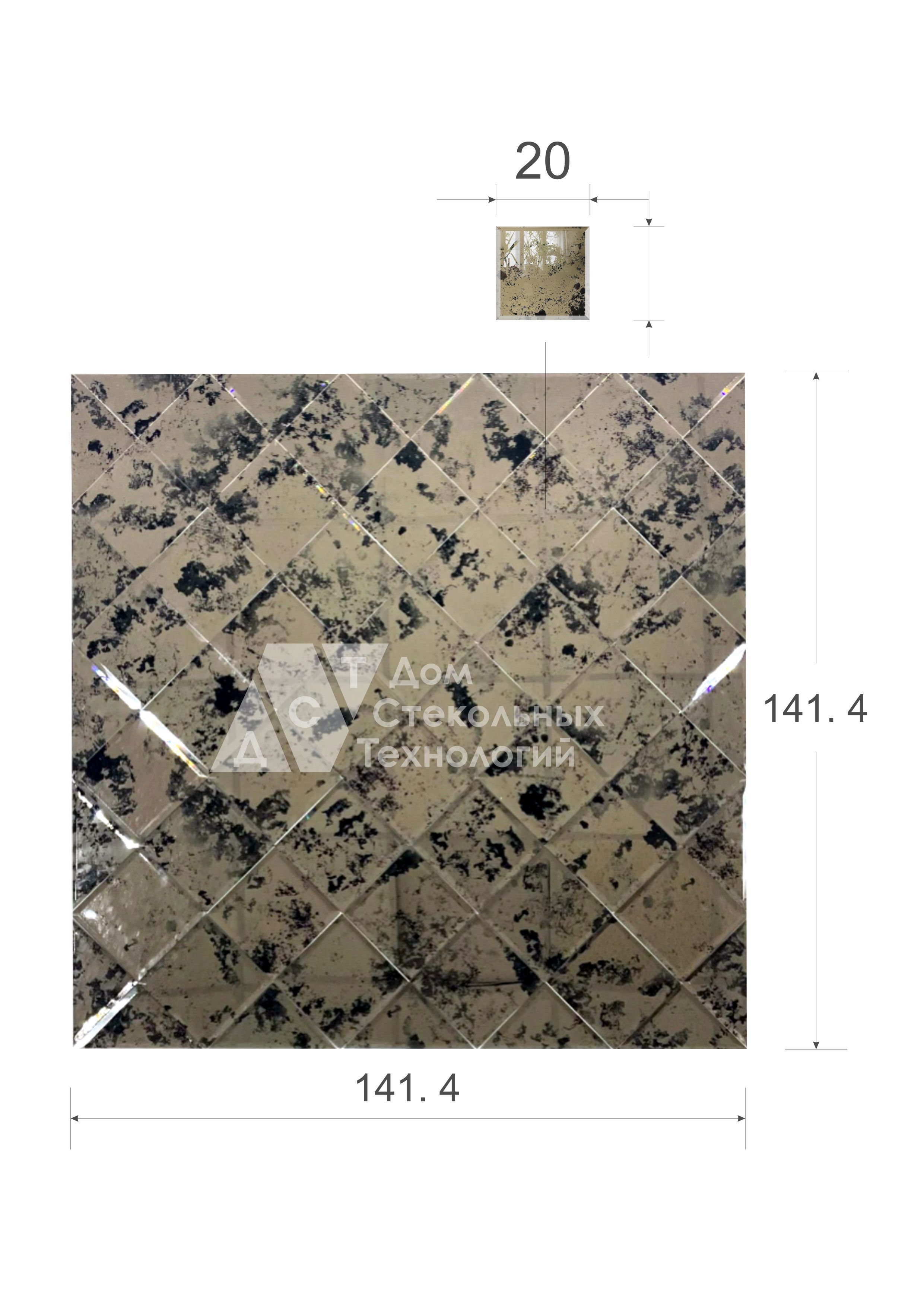 Зеркальная плитка ДСТ панно на стену Античность 141.4x141.4 см квадрат  20х20 см цвет бронза по цене 24400 ₽/шт. купить в Туле в интернет-магазине  Леруа Мерлен