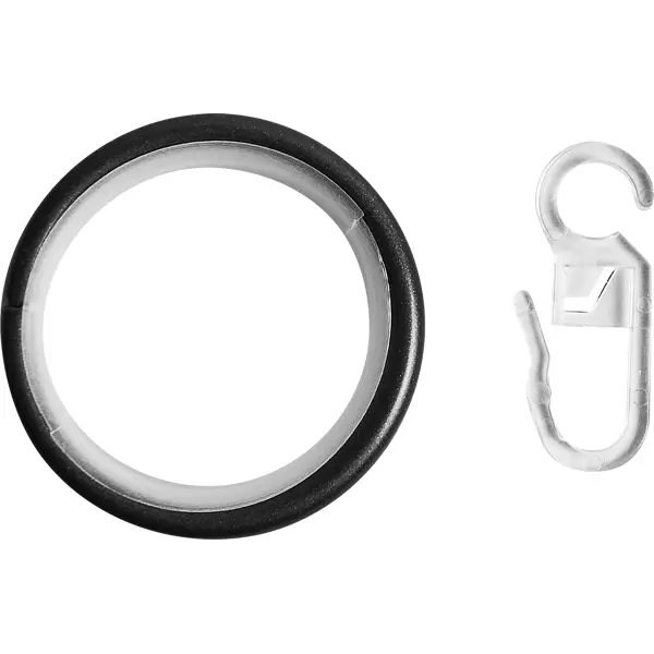 Кольцо с крючком металл цвет черный 20 см 10 шт.