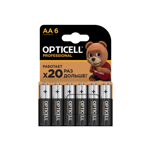 Батарейка алкалиновая Opticell Professional AA 6 шт. батарейка алкалиновая opticell basic aaa 6 шт