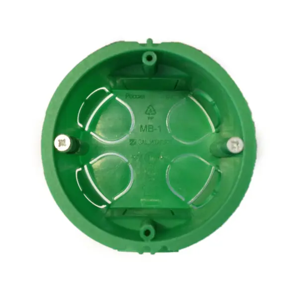 Подрозетник Защита Про под бетон и кирпич 68x45 мм со стыковочными узлами IP20 цвет зеленый подрозетник защита про для твердых стен ø68x45 мм
